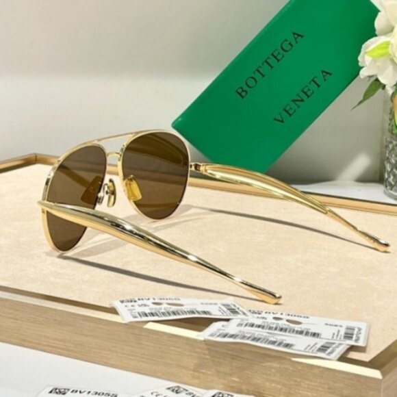 Bottega Veneta’s Gold Aviator Shades with Brown Lenses main image 7